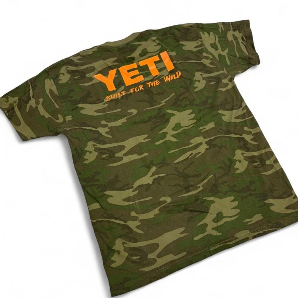 Yeti Outdoors Camo Hiking Camping Fishing Hunting Casual Mens Cotton Tee Shirt